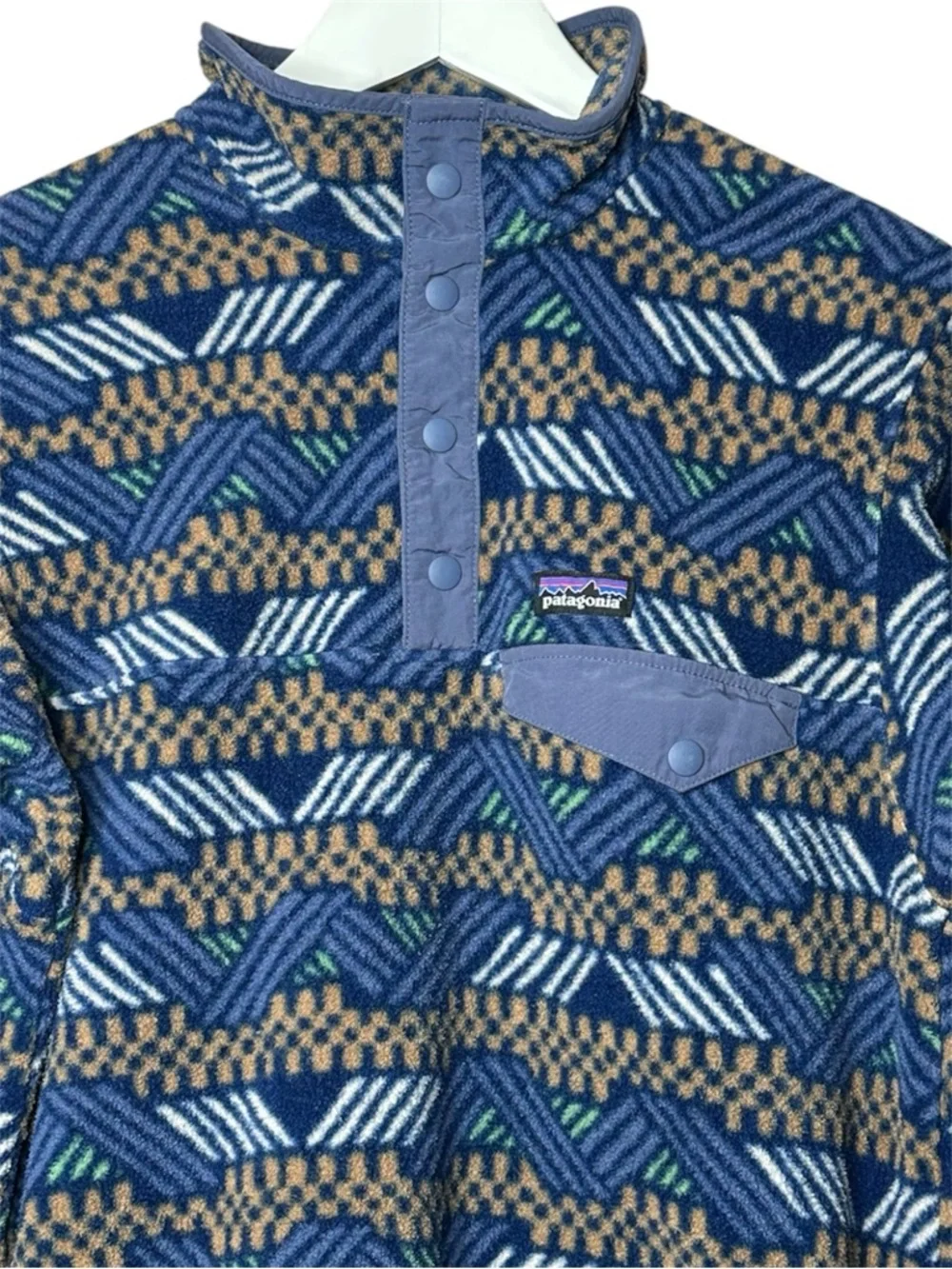 Patagonia Kids Synchilla Aztec Snap-T Pullover Jacket XL 14